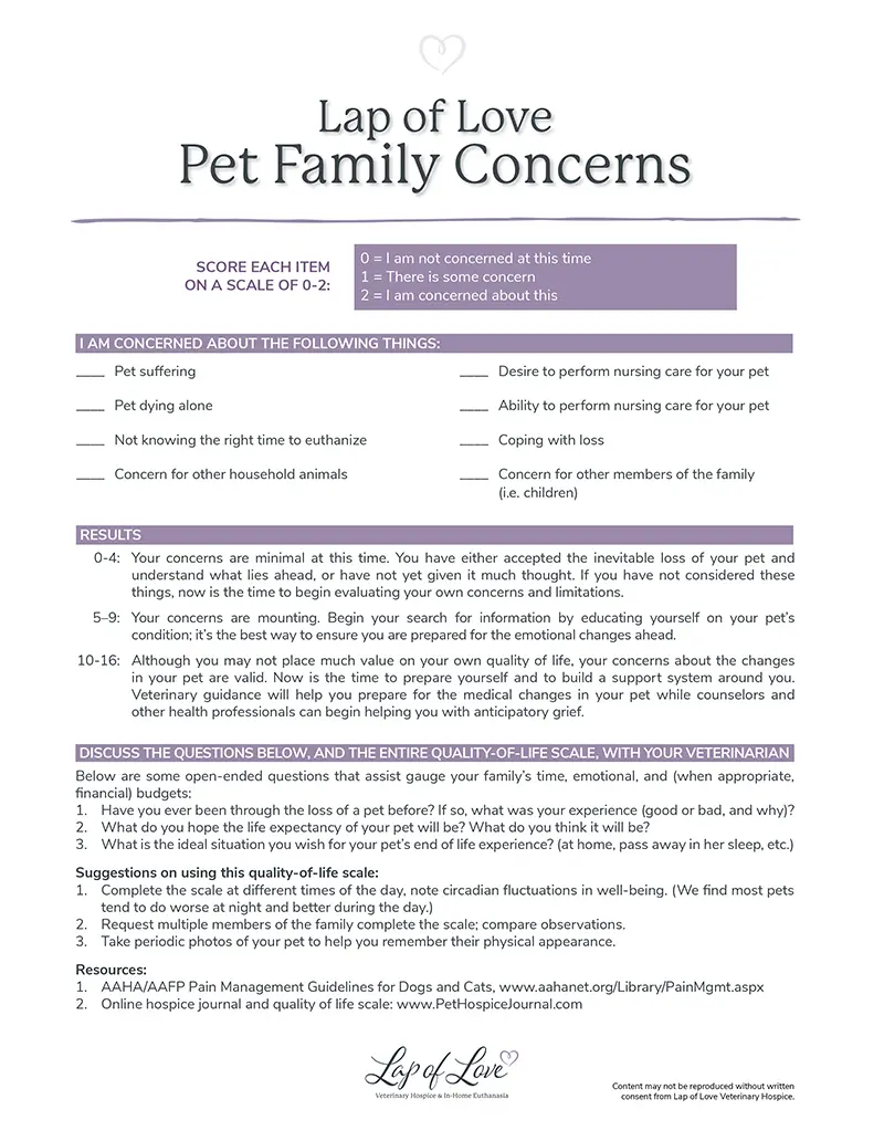 lap of love pet quality of life scale page 2