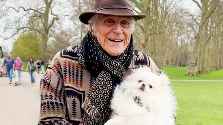 87 year old man treats his dog like royalty